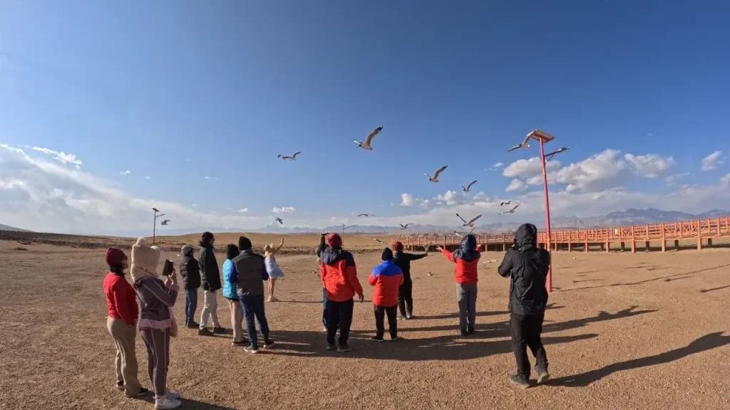 People Bird Watching at Mount Kailash