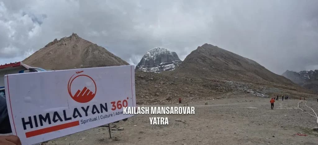 Kailash Mansarovar Yatra' first day kora with view of Mt. kailash