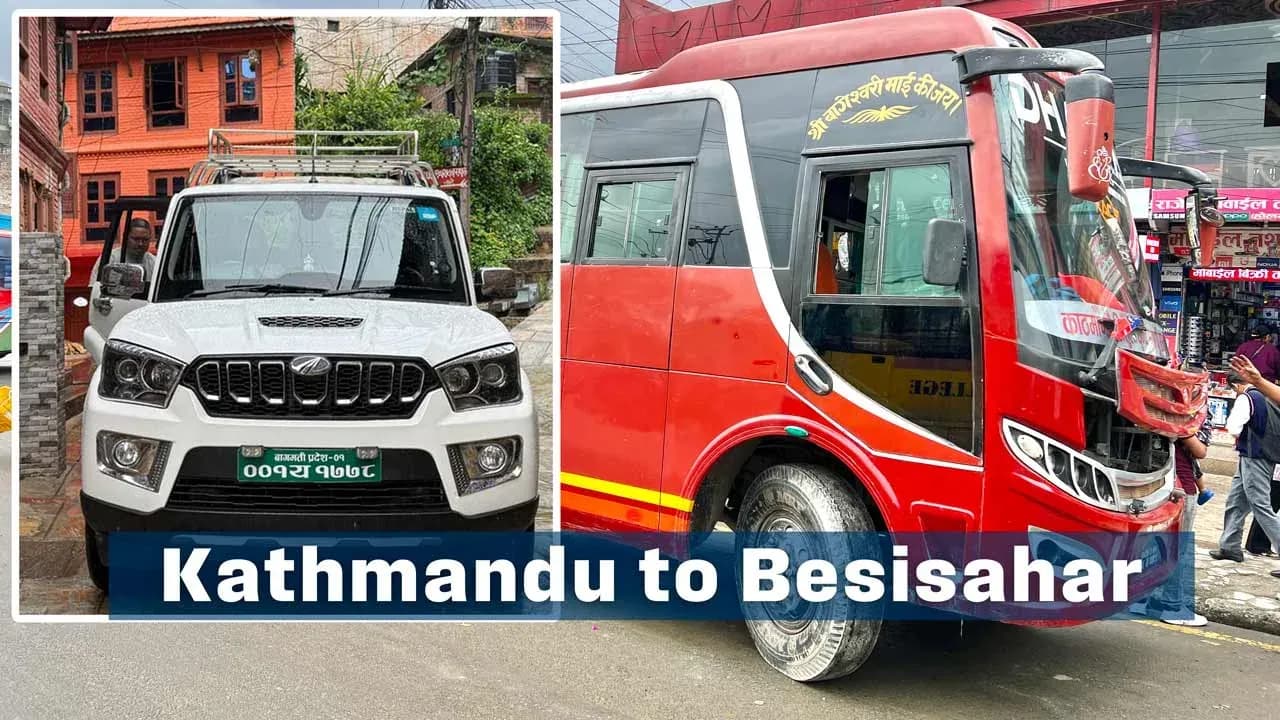 Transportation options from Kathmandu to Beshisahar and back to kathmandu.