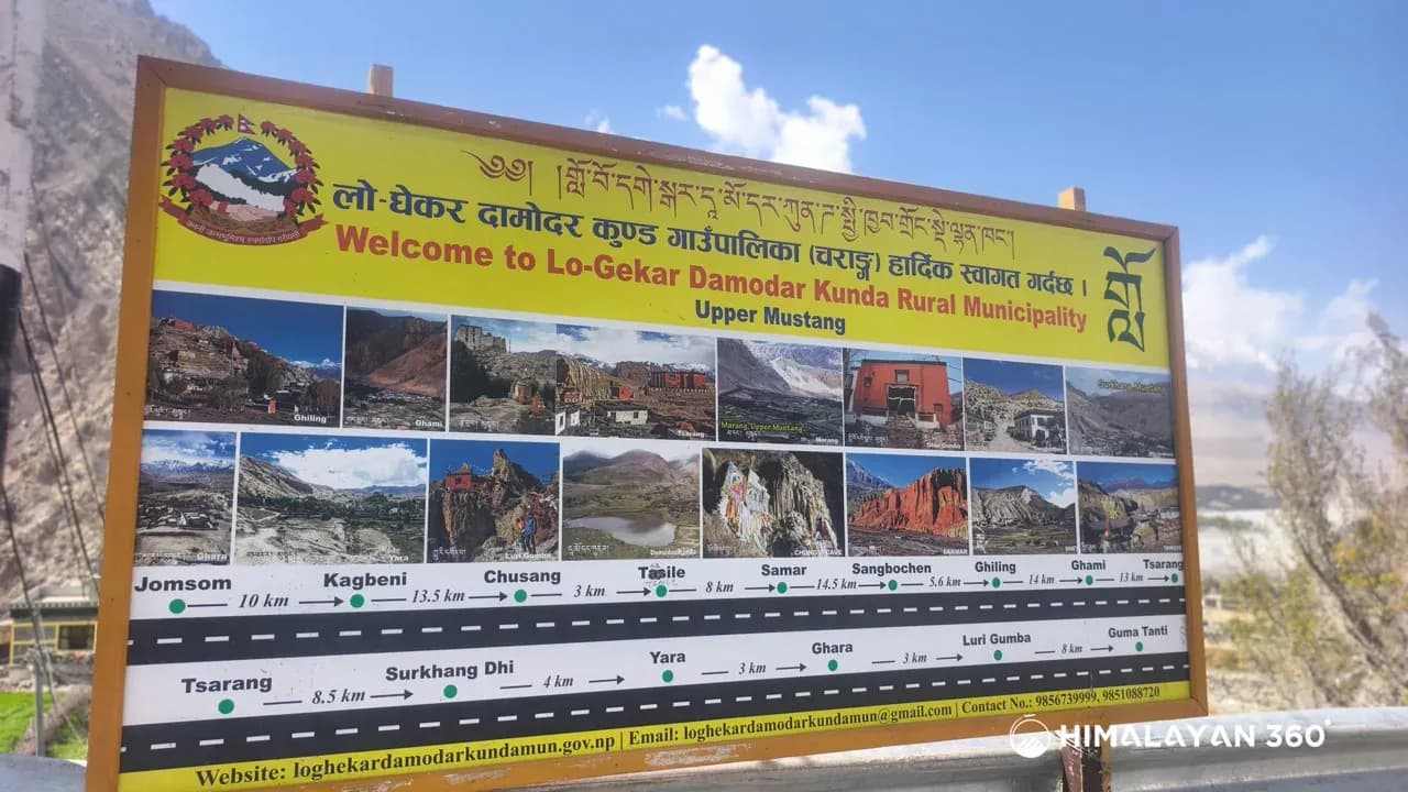 Welcome Board in Upper Mustang Trip