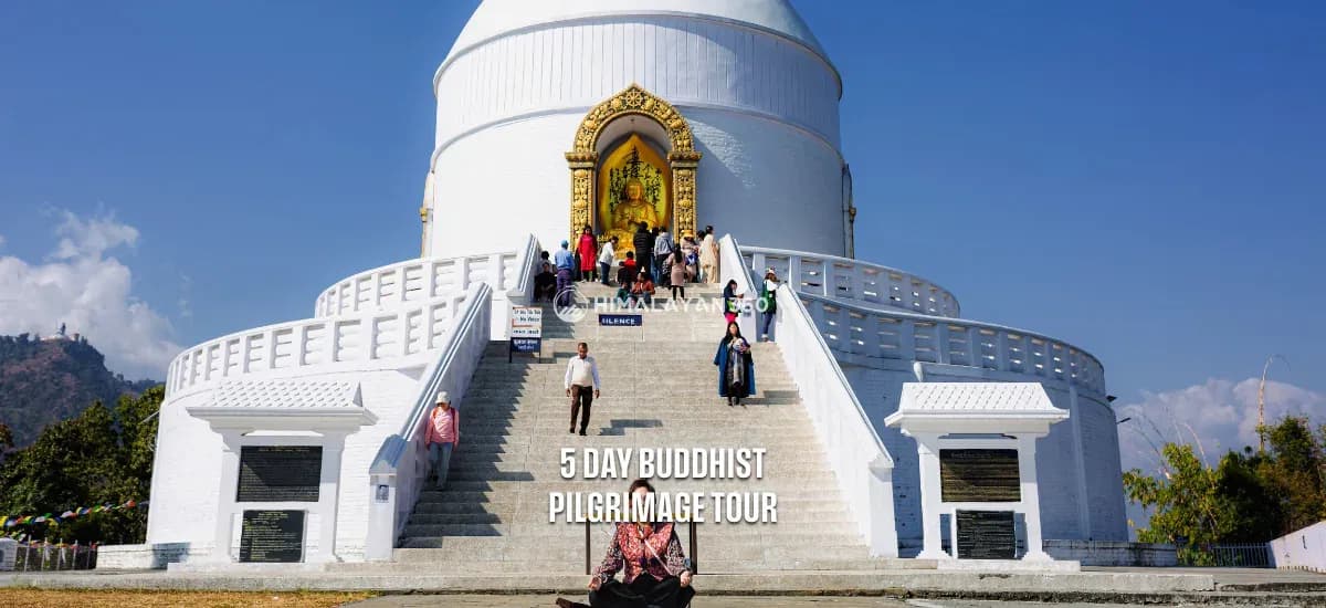 Visitors at World Peace Pagoda, Pokhara