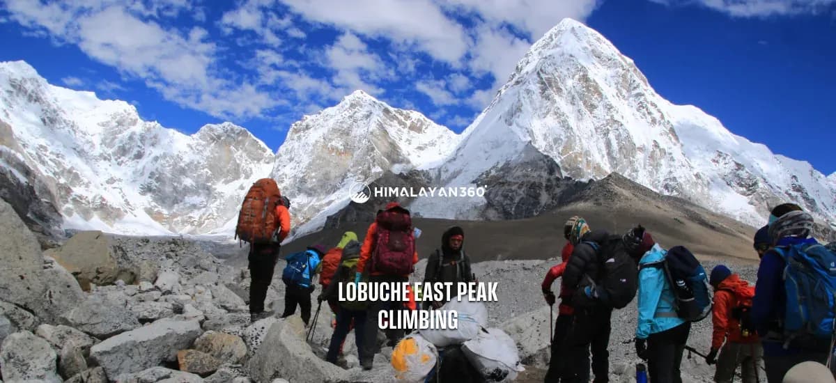 Climbers at Lobuche East Peak