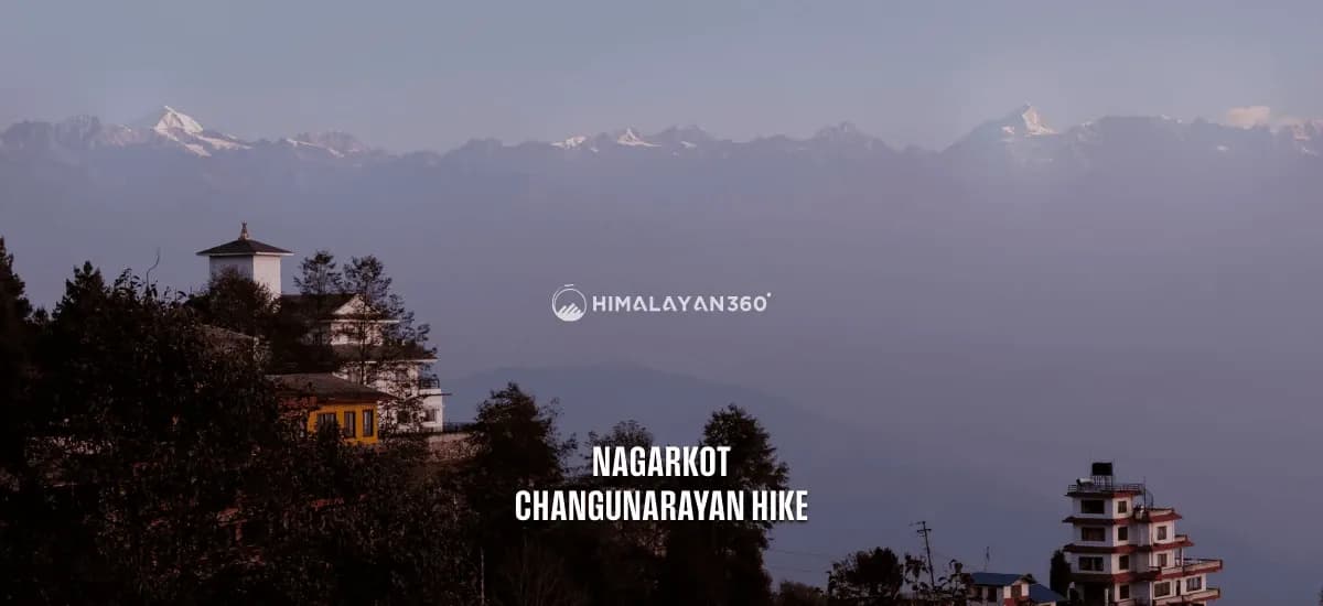 himalayan range can be seen from nagarkot during the hiking.