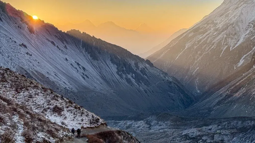 Sunset at high altitude