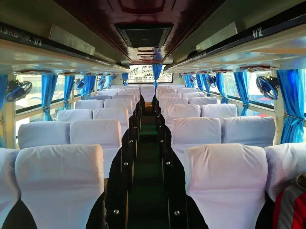 Super deluxe night bus with a toilet on the Kathmandu to Pokhara route