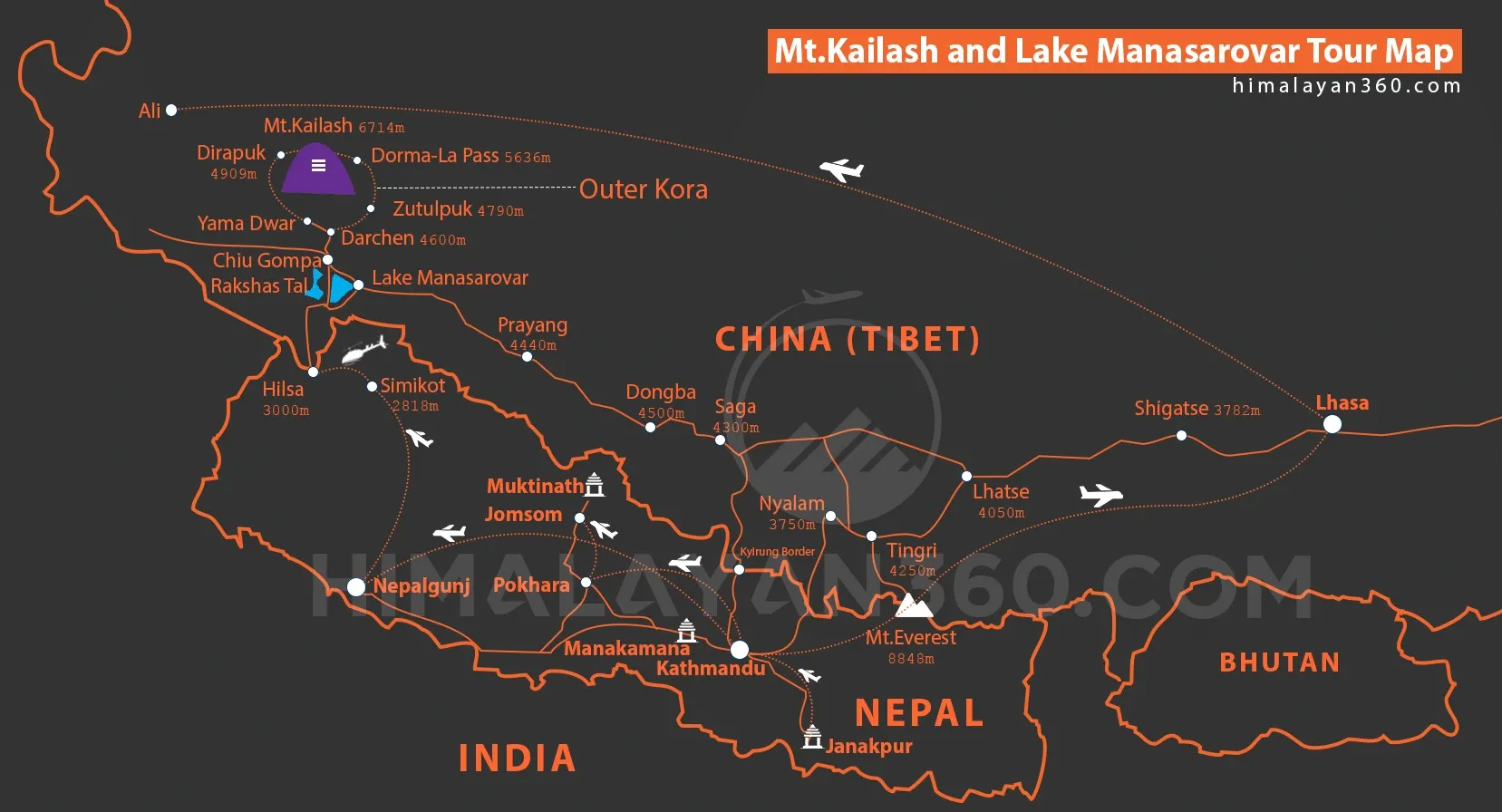 manasarovar and kailash map