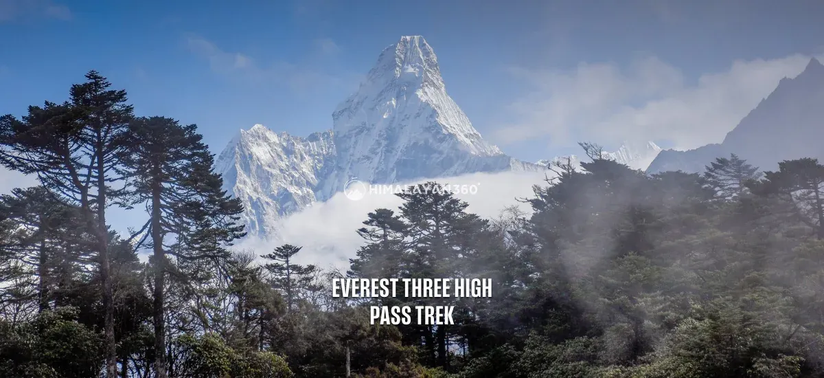 Everest Three High Pass Trek View from Namche Bazaar.