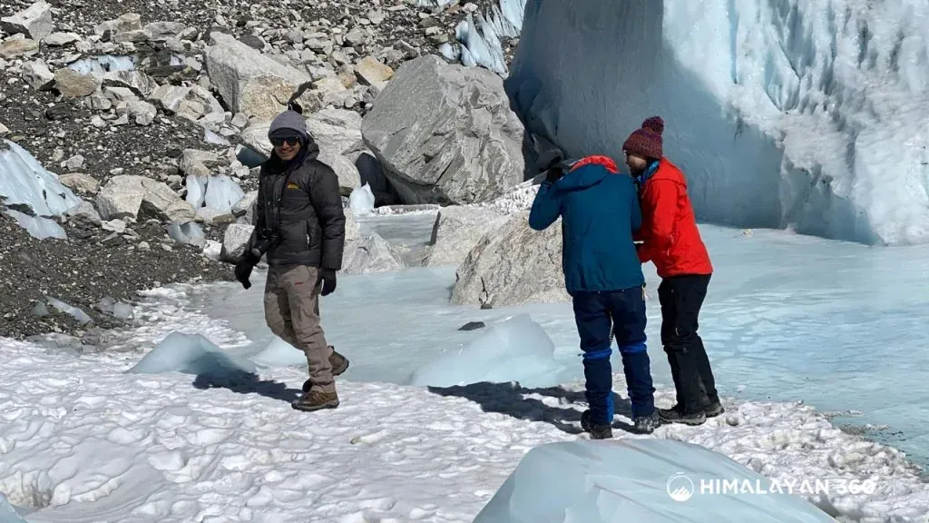 A Memorable Glacier Walk on the way to EBC from Gorakshep