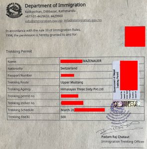 Trekking Permit